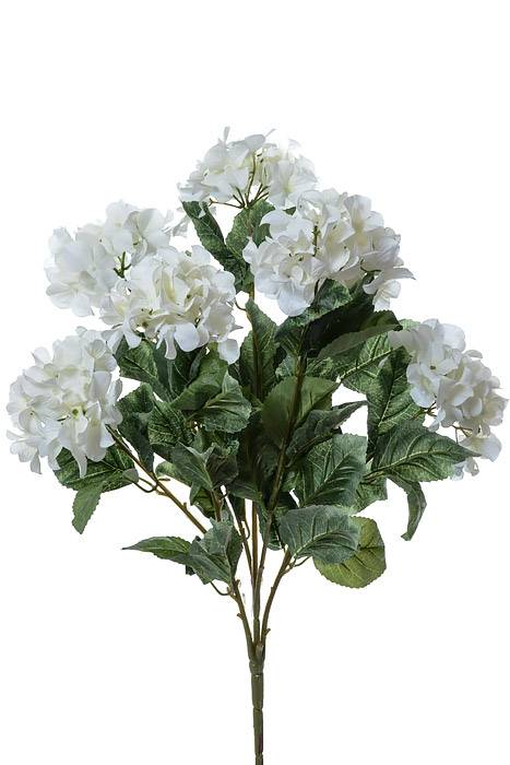 25" Silk Hydrangea Bush White