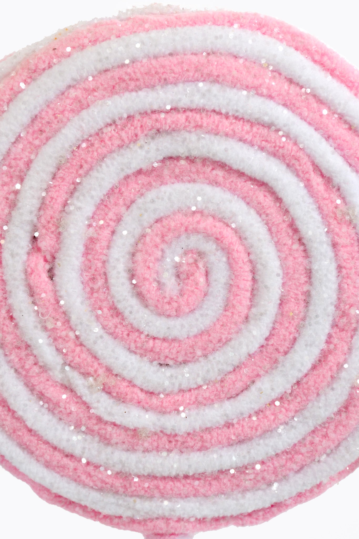 14" Frosted Pastel Lollipop Ornament Pink/White