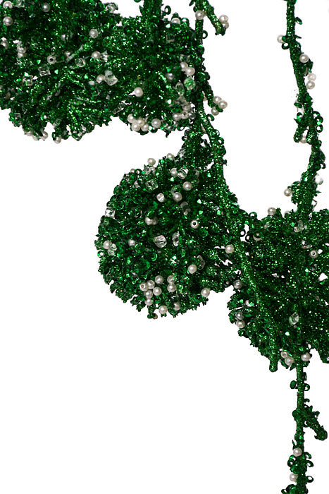 42" Glitter Hanging Spray Green