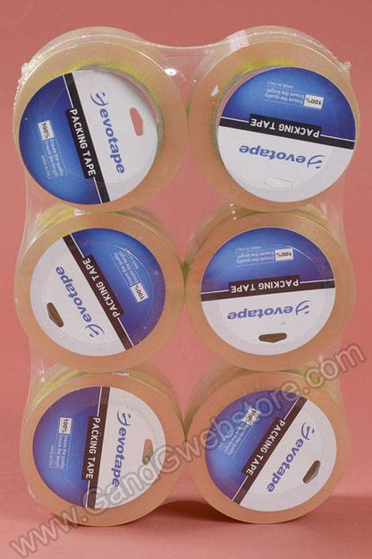 48mm X 100mm Crystal Clear Tape Clear Pkg/6