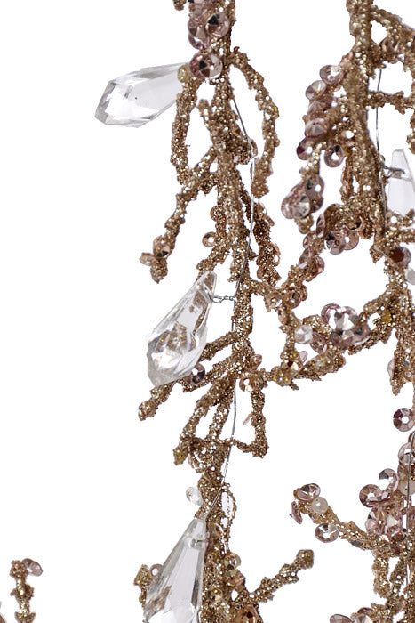 39.5" Glitter Hanging Spray Rose Gold