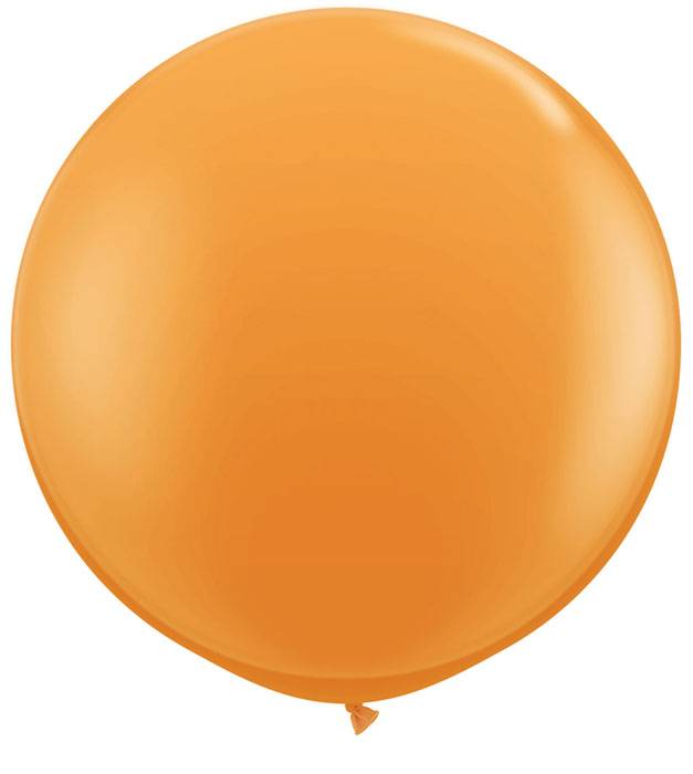 3ft Round Standard Latex Balloon Orange Pkg/2