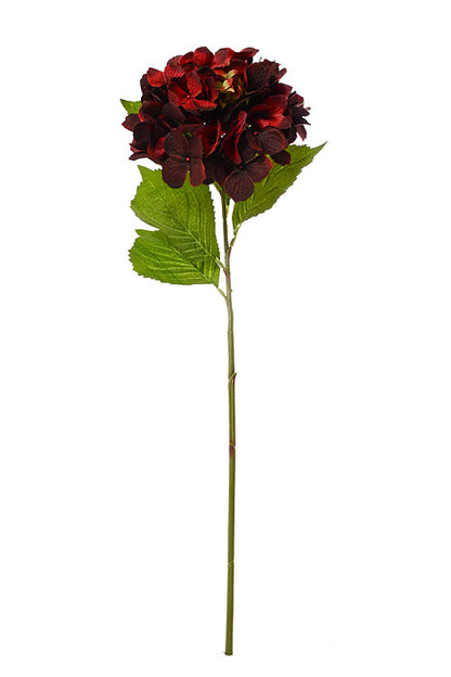 27" Silk Hydrangea Spray Burgundy
