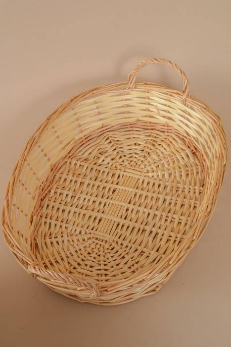 20" Oval Split Willow Tray W/ears Natural