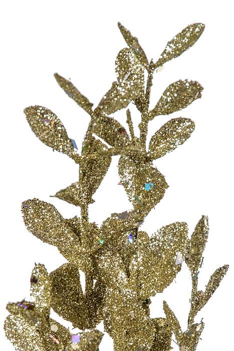 23" Glittered Boxwood Bush Champagne