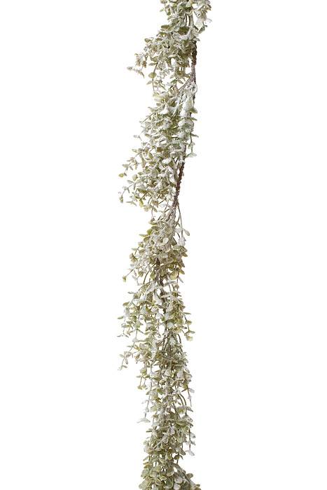 52" Frosted Forest Boxwood Garland Natural Frosted