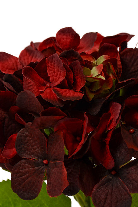 27" Silk Hydrangea Spray Burgundy