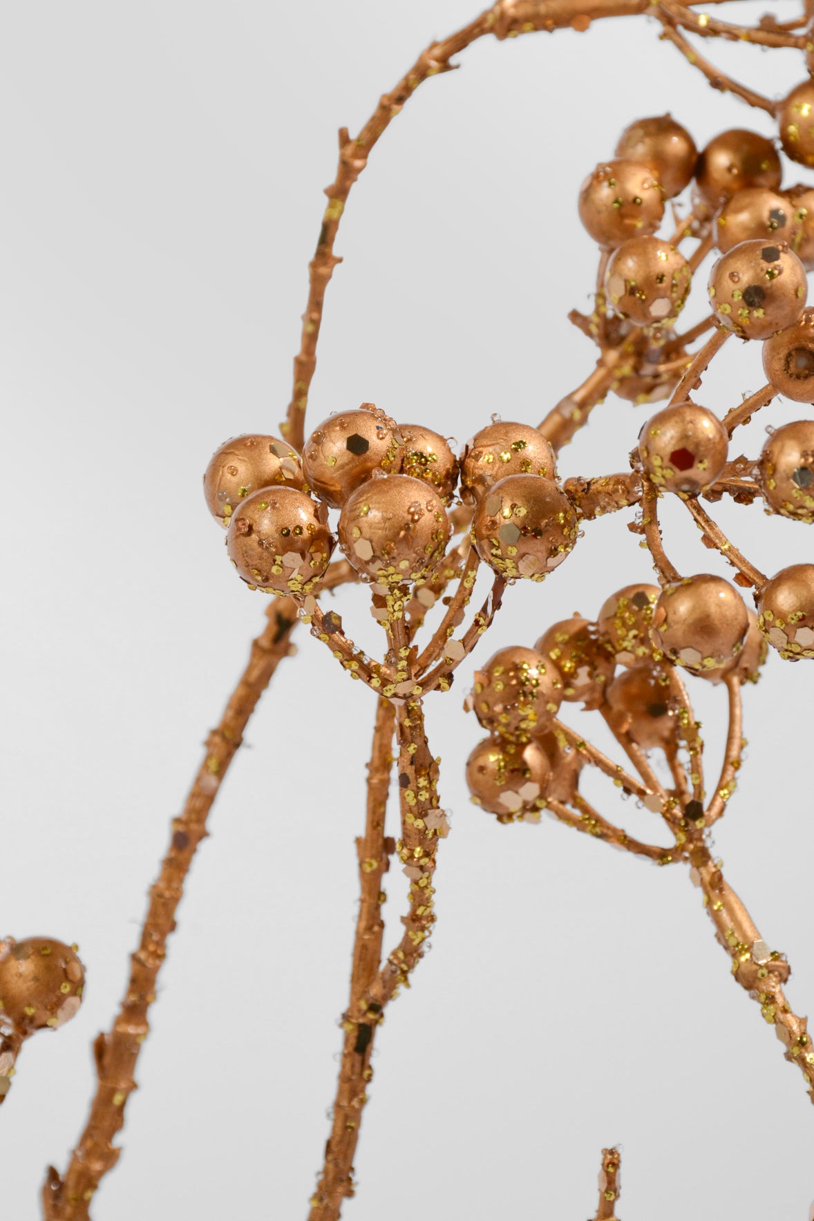 43" Glitter Berry Spray Gold
