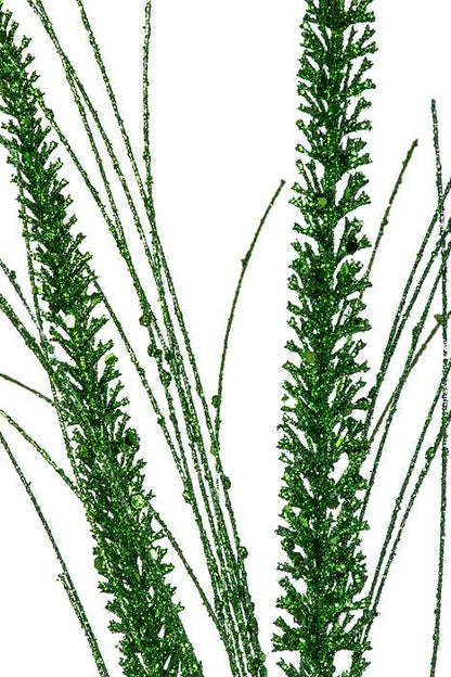 34" Glitter/mica Triple Spike Grass Spray Green