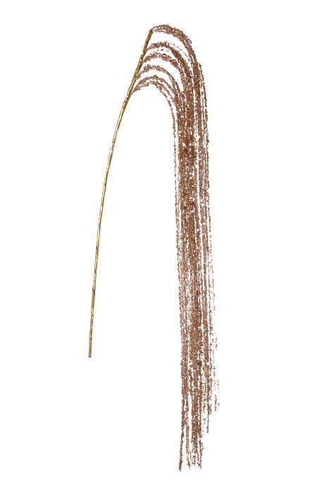 45" Glitter Hanging Willow Spray Champagne