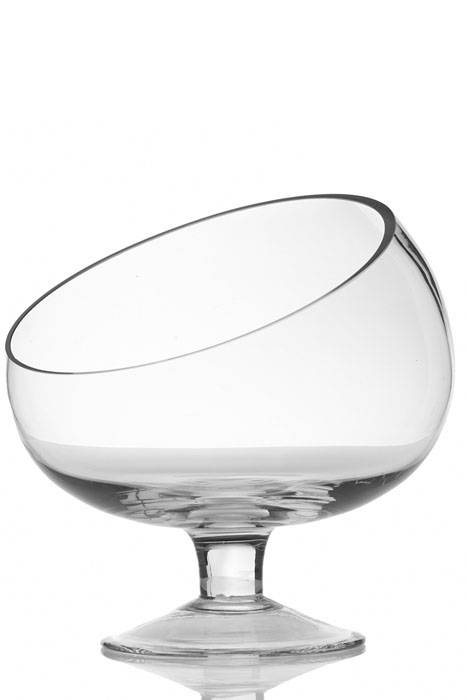 8" X 8.5" Glass Bias Bowl Clear