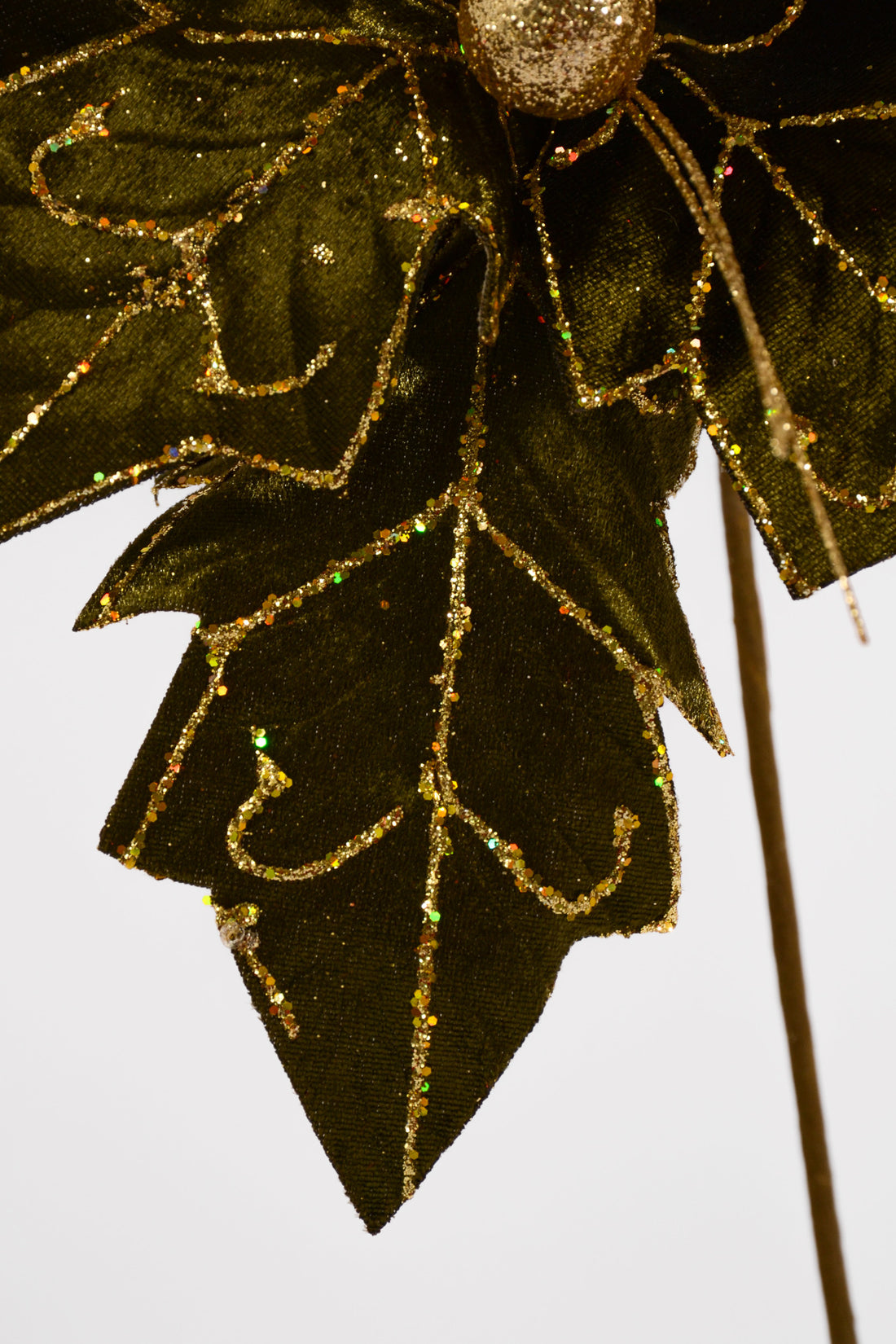20.5" Velvet Poinsettia Stem Green