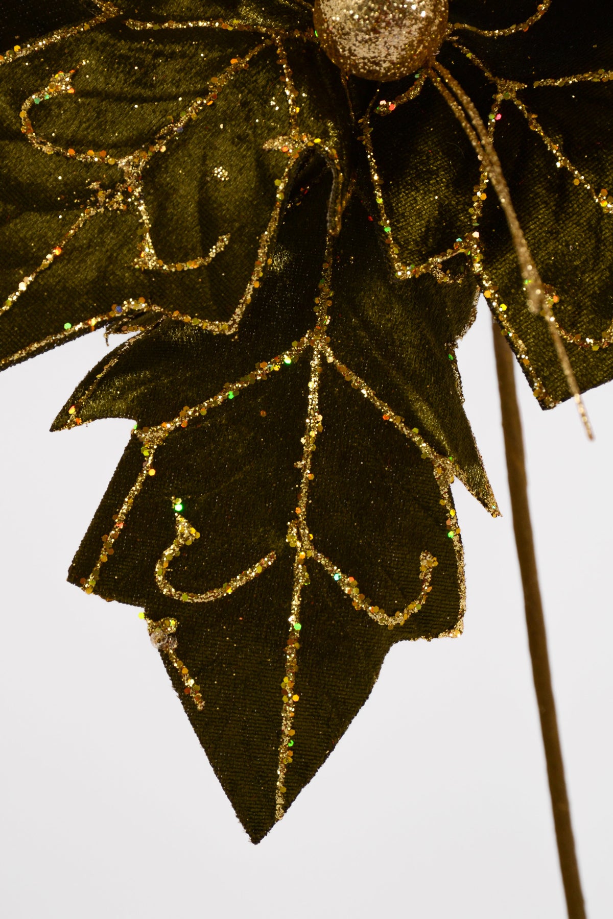 20.5" Velvet Poinsettia Stem Green