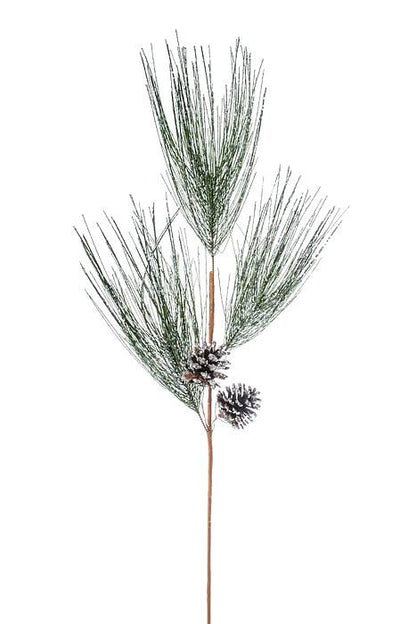 31" Iced Long Needle Sparkle Pine Spray