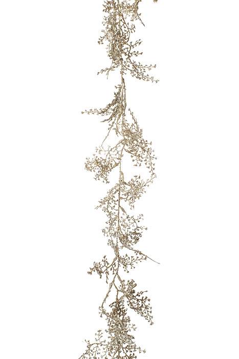 72" Diamond Glittered Maidenhair Garland Platinum