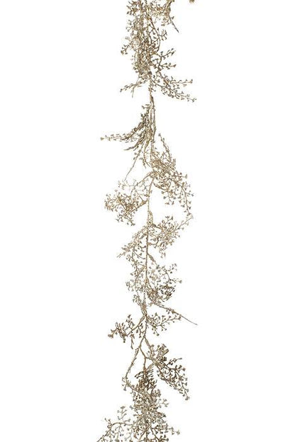 72" Diamond Glittered Maidenhair Garland Platinum