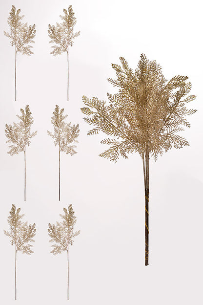 23" Glitter Pine Spray Platinum Pkg/6