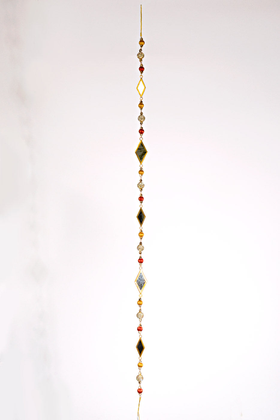 48&quot; Mirror Crystal Bead Ball Garland Burgundy