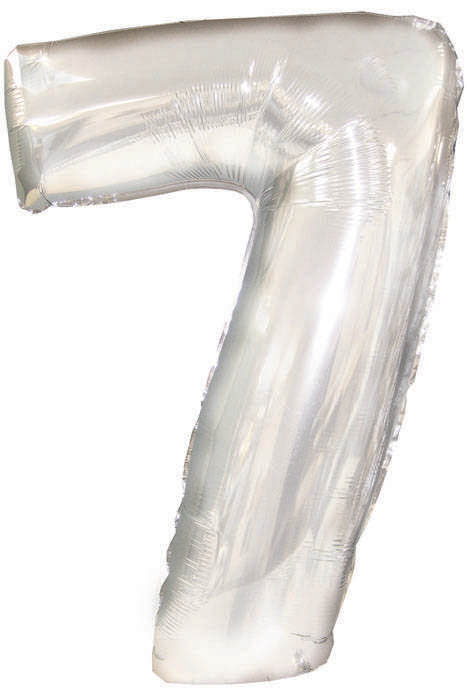 42&quot; Number Seven Shape-a-loon Silver