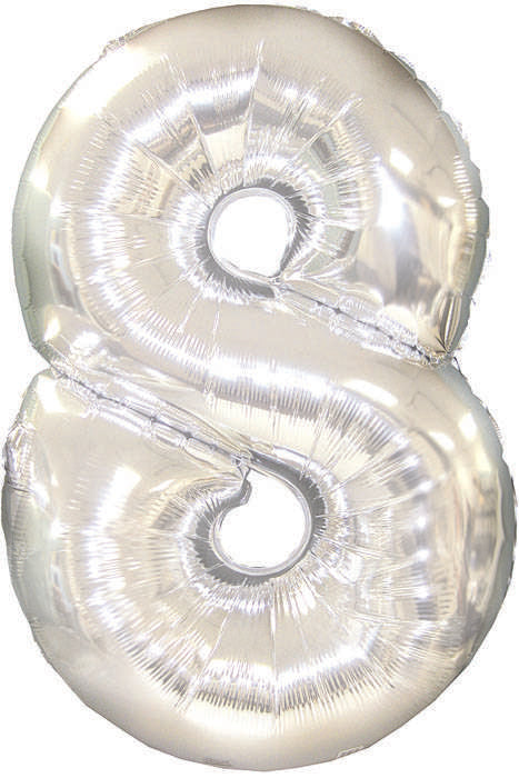 42&quot; Number Eight Shape-a-loon Silver