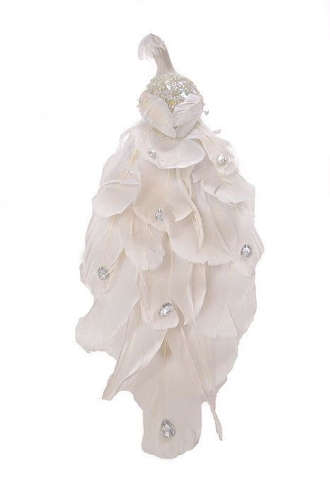 15" Feather Peacock White