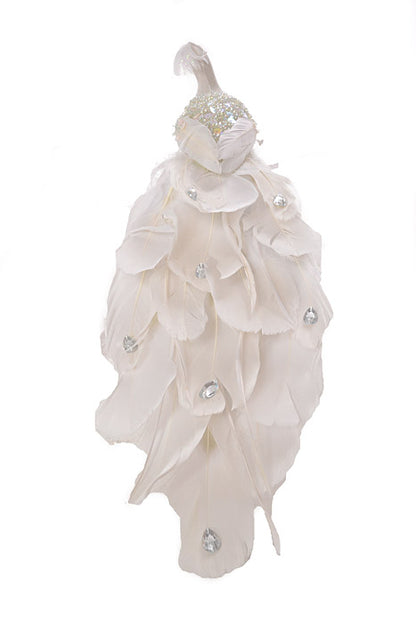 15" Feather Peacock White