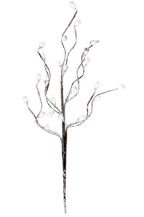 15.75" Crystal Bead Spray Clear/Silver