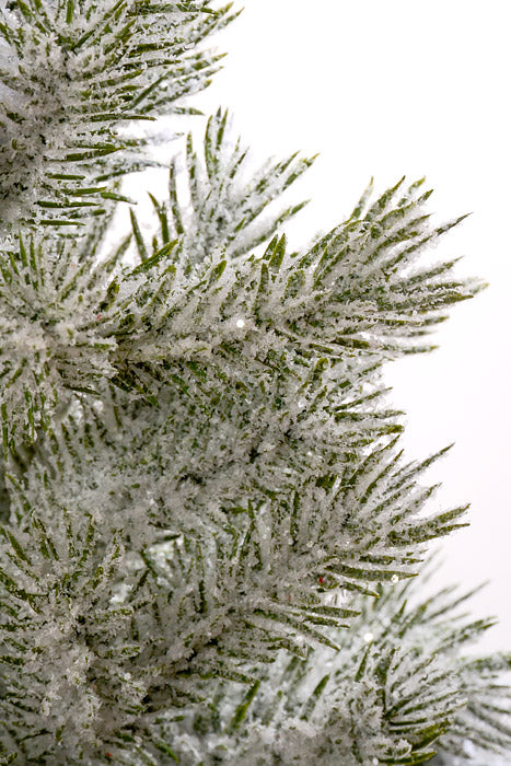 21" Snow Pine Tree with Pot White/Green