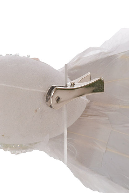 15" Feather Peacock White