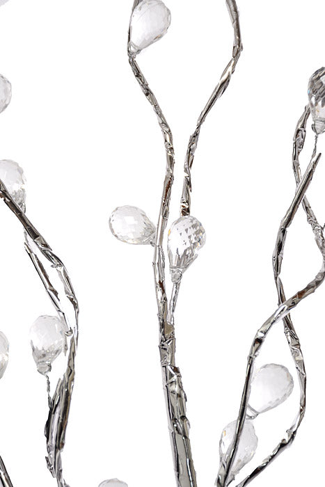 15.75" Crystal Bead Spray Clear/Silver