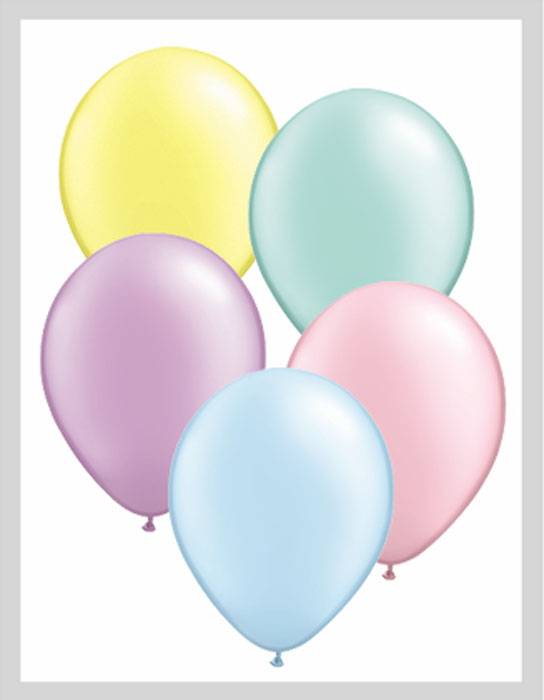 5" Pst Latex Balloon Pearl Pastel Asst Pkg/100