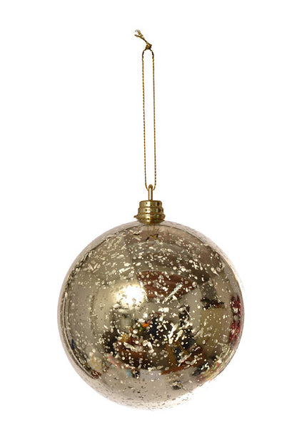100Mm Shiny Ball Mercury Ornament (Champagne) Pkg/4