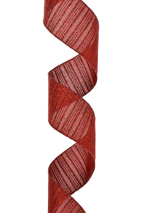 2.5" X 10Yds Wired Ribbon With Glitter Red