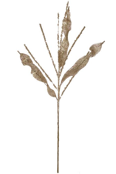 31" Glitter Curly Spray Champagne