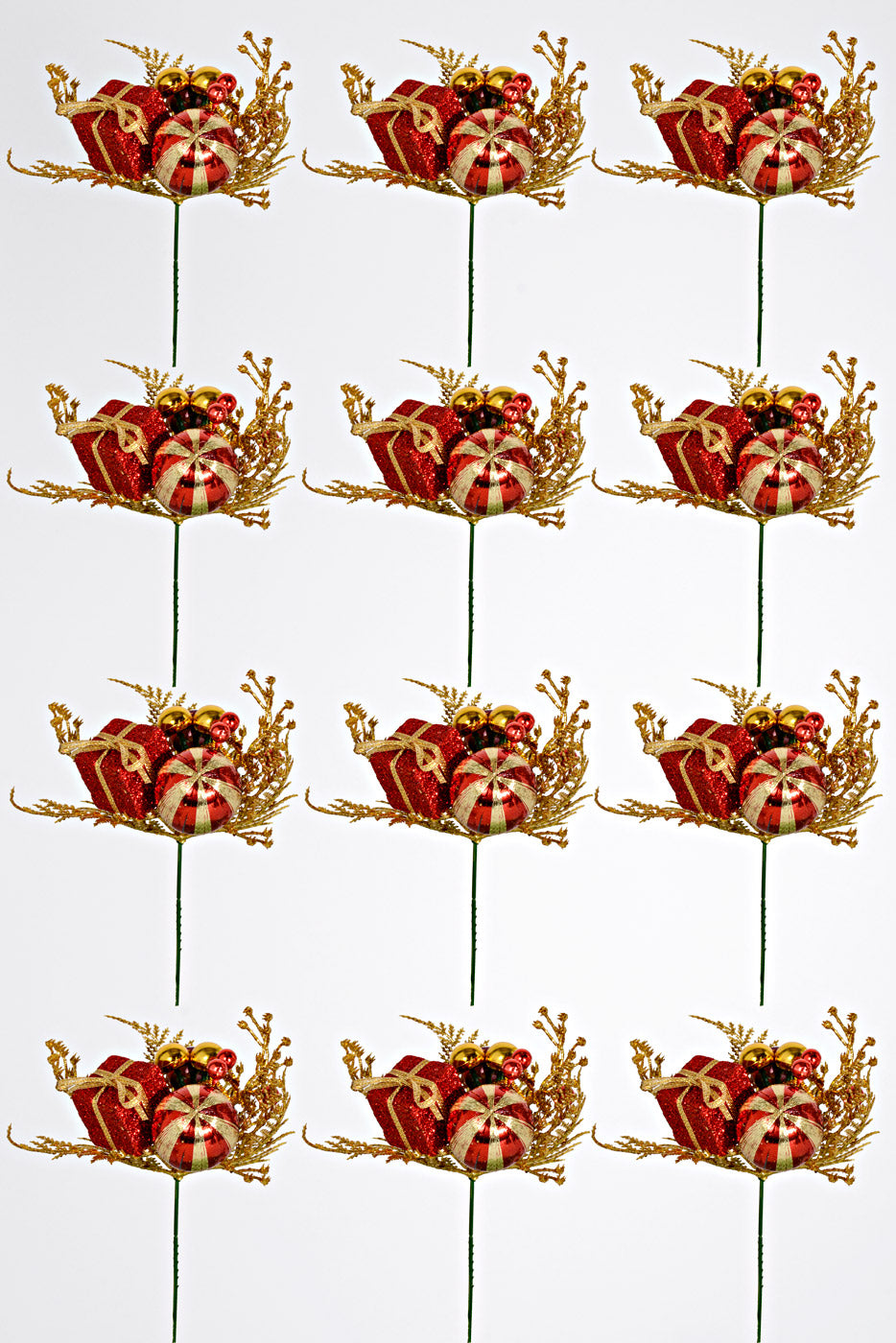 7" Ball Giftbox Cedar Pick Red/Gold Pkg/12