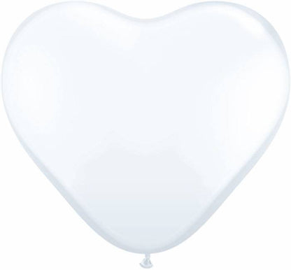 11" Heart Latex Balloon White Pkg/100