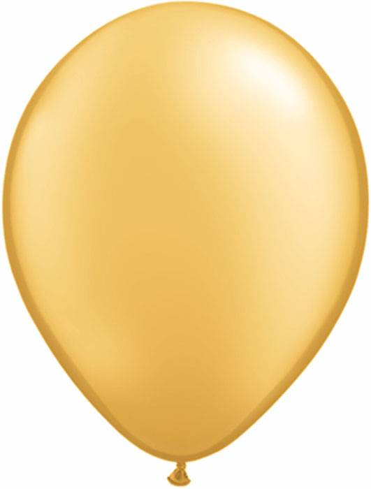 16" Round Metallic Latex Balloon Gold Pkg/50
