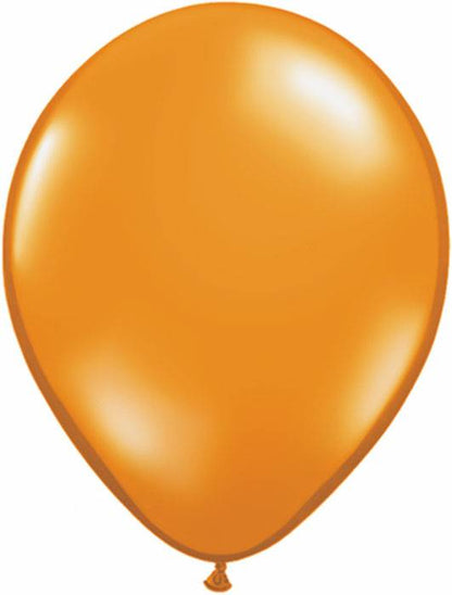 11" Round Jewel Latex Balloon Mandarin Orange Pkg/100