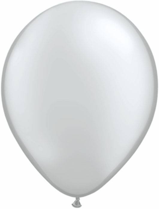 11" Round Metallic Latex Balloon Silver Pkg/100
