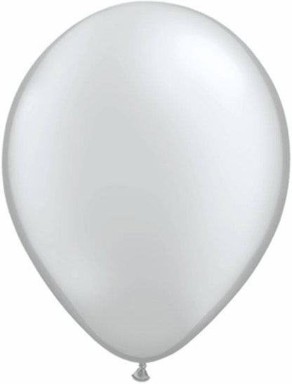 11" Round Metallic Latex Balloon Silver Pkg/100