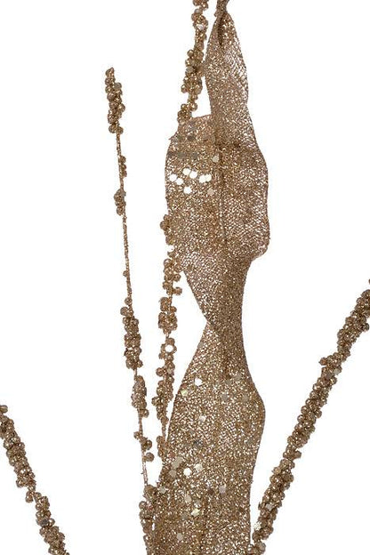 31" Glitter Curly Spray Champagne