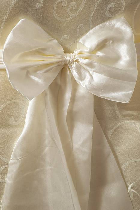 8" X 24" Chair Bow Ivory Pkg/10