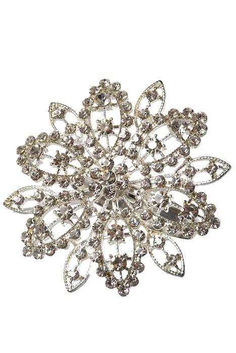 2.5" Rhinestone Napkin Holder Silver Pkg/4
