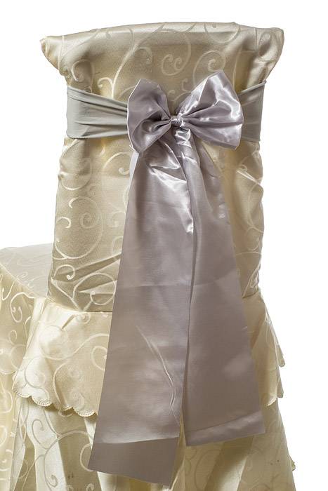 8" X 24" Chair Bow Grey Pkg/10