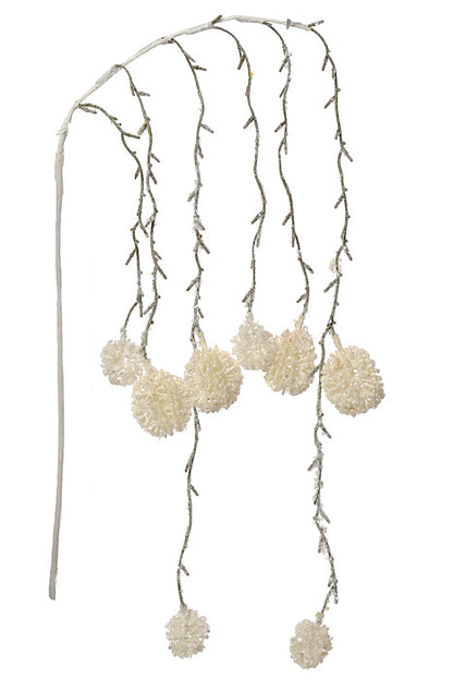 42" Glitter Hanging Spray White