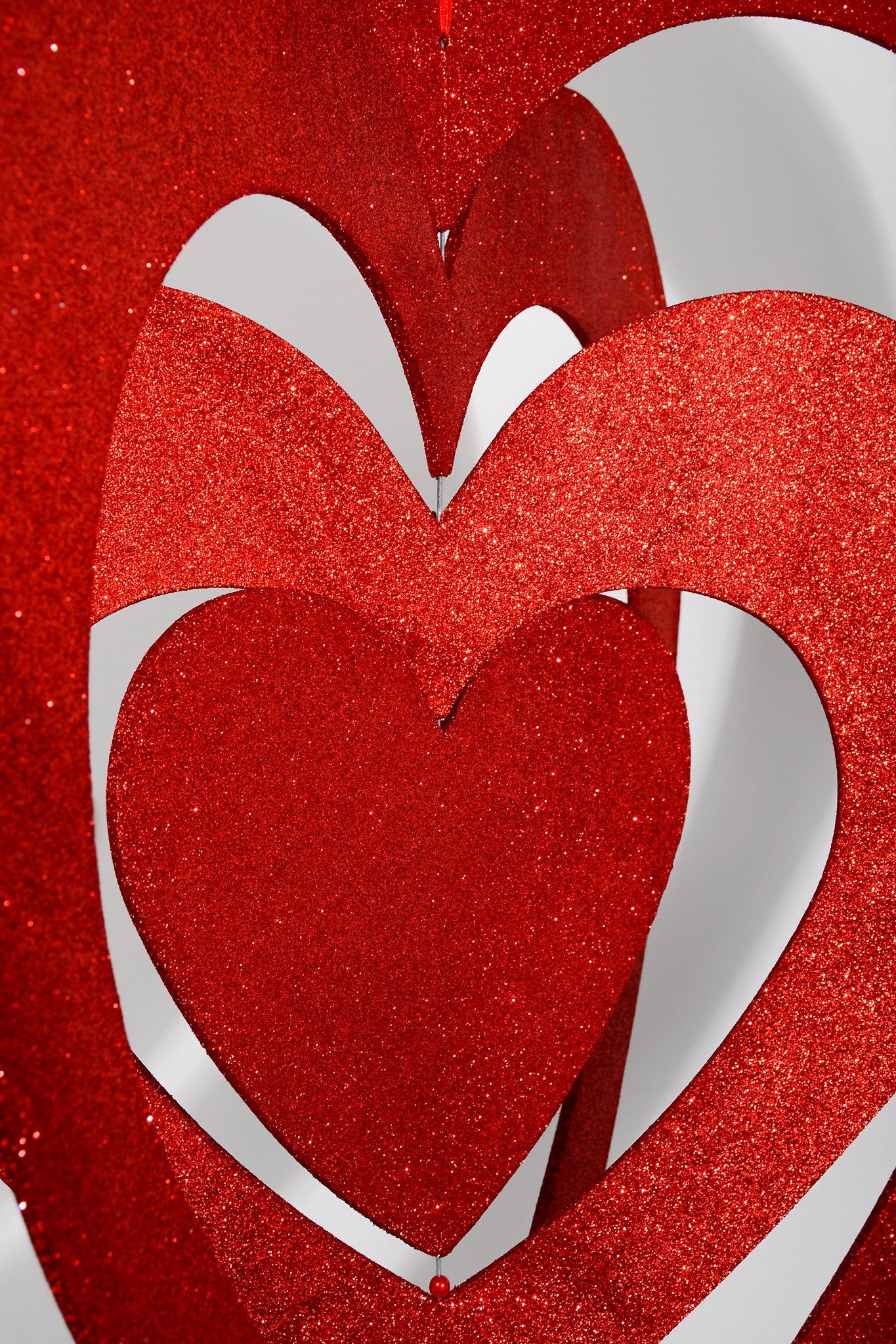 34" Foam Board 4 Layer Heart Shape Red Glitter