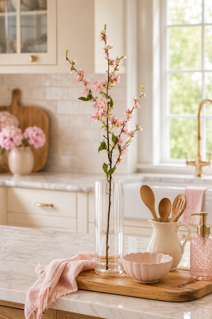 44" Silk Cherry Blossom Spray Light Pink