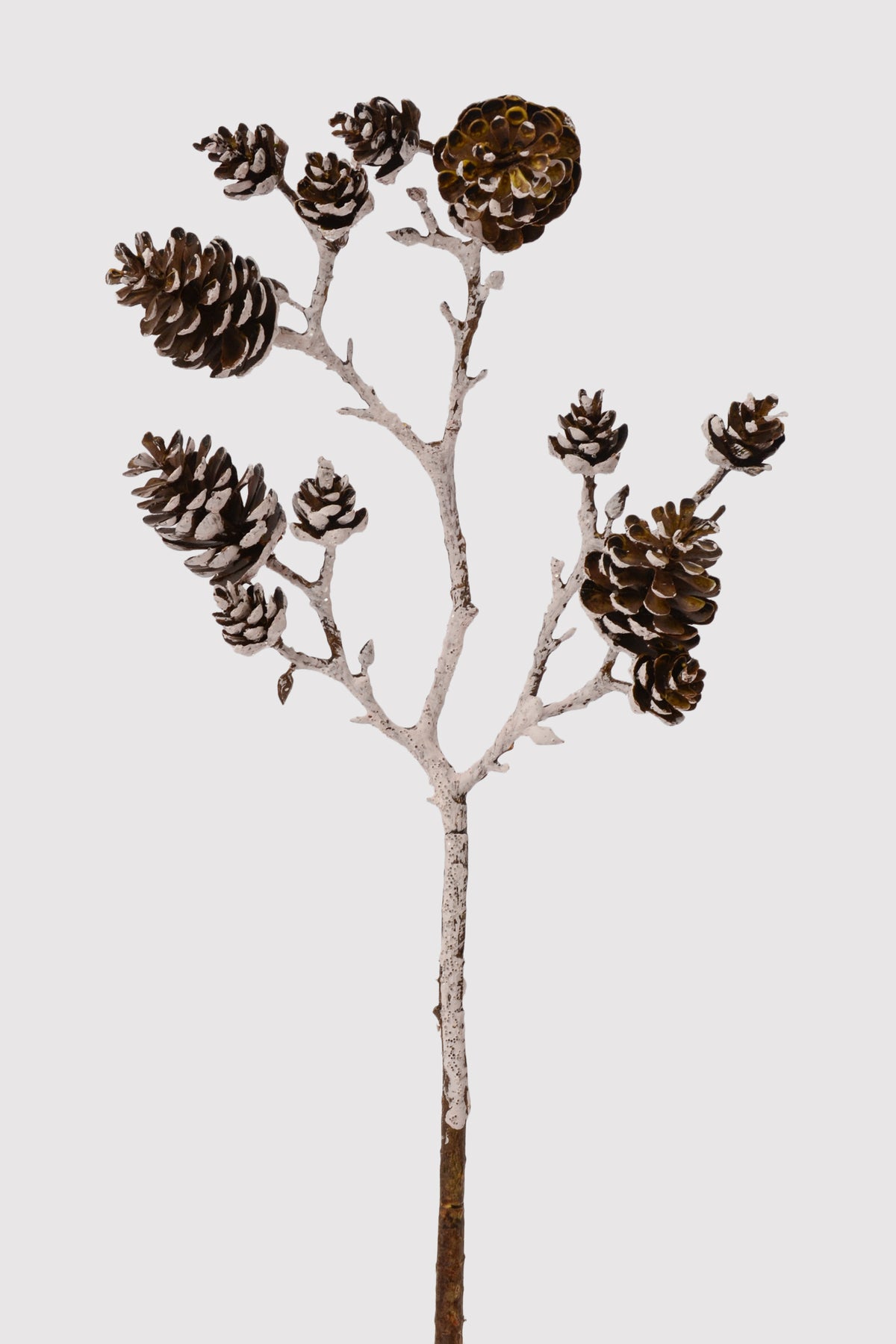 20" Plastic Pinecone Spray White