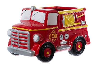 6.75" X 4" Firetruck Planter Red