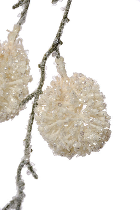 42" Glitter Hanging Spray White